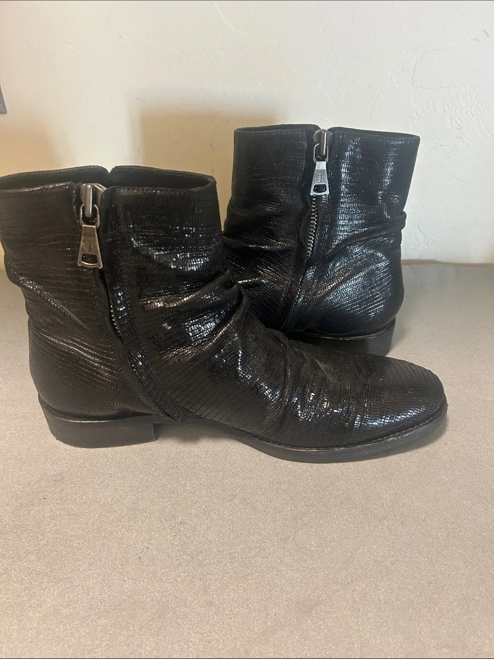 John Varvatos Morrison Sharpey Leather Zip Ankle Boots